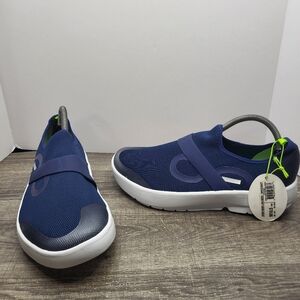 Oofos MenS Size 10.5 OOmg Blue Navy Lightweight Recovery Low Mesh Shoe New